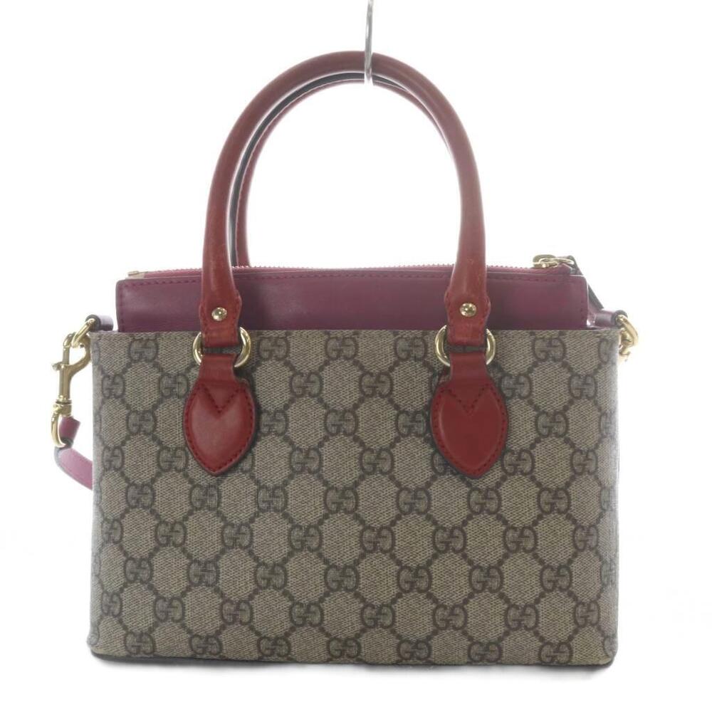 Gucci Supreme Bag Beige Shoulder Pink Handbag GG Tan Pink